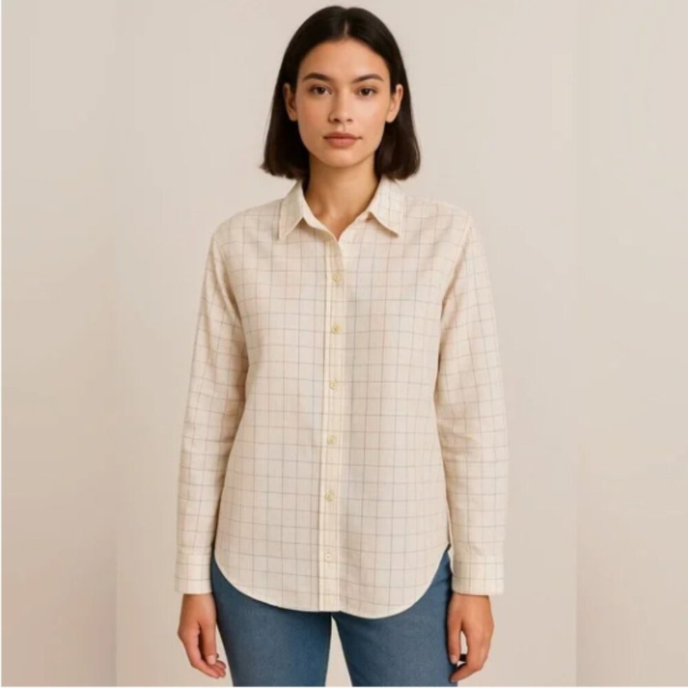 XIRENA CHECKERED BUTTON DOWN SHIRT - image 1